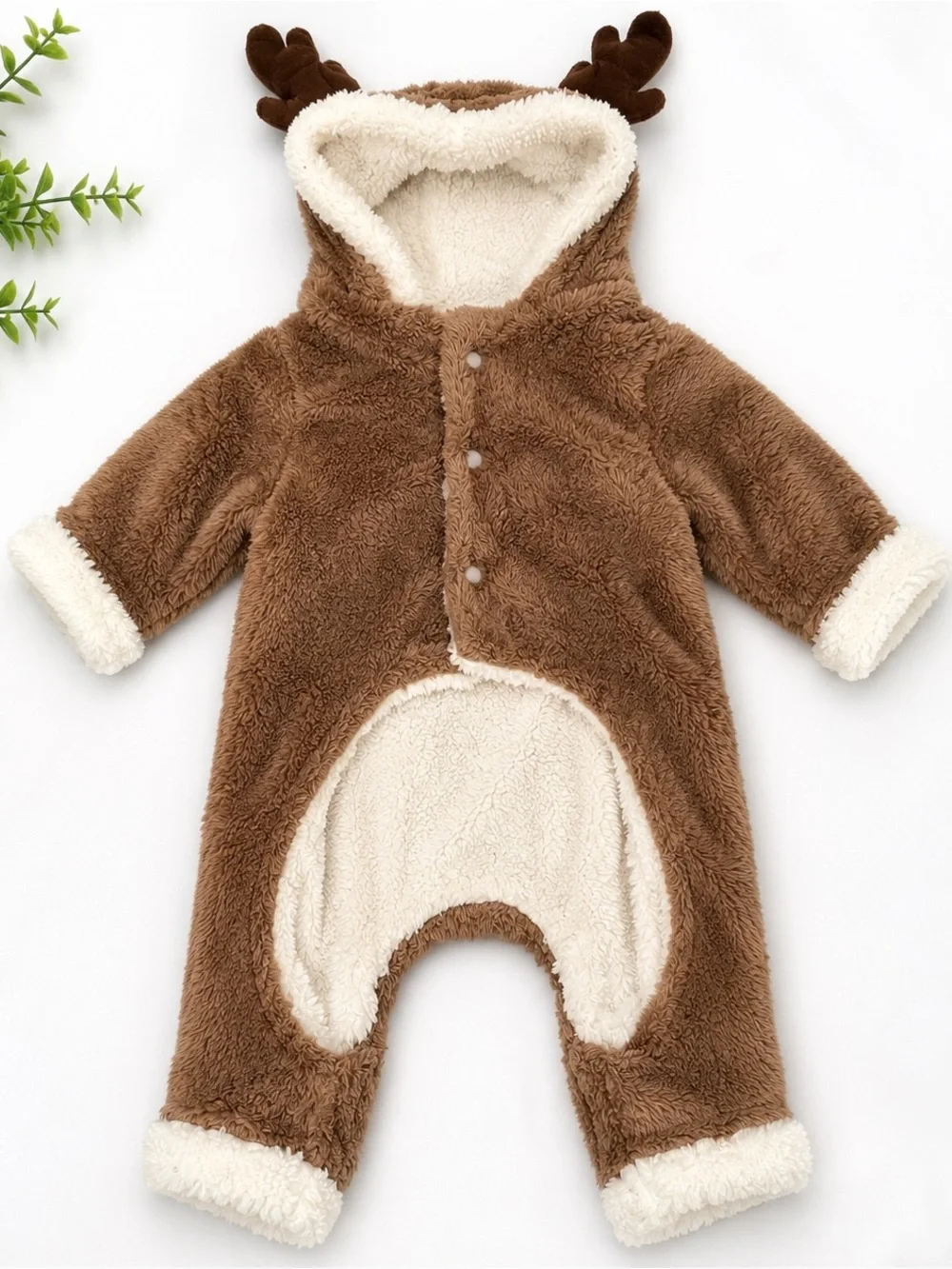 Dog Reindeer Costume Hooded Plush Jumpsuit XL Christmas Halloween